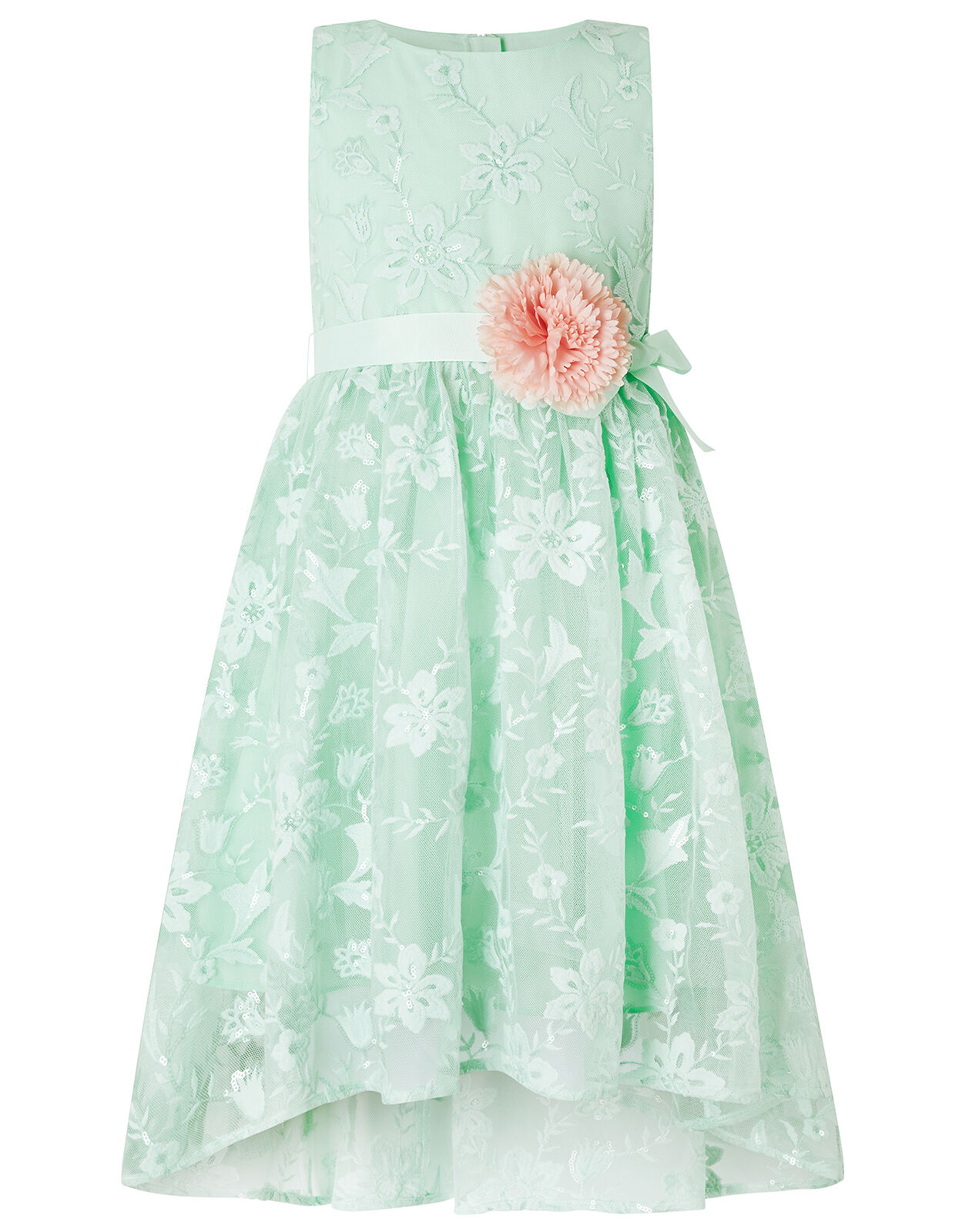 Sylvie Mint Lace High-Low Dress Green ...